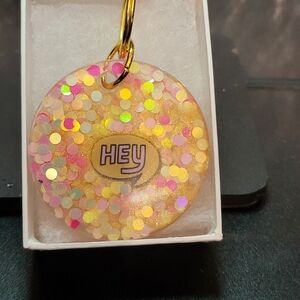 Colorful Keychain with 'HEY' Design